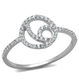 TS519 - Rhodium 925 Sterling Silver Ring with AAA Grade CZ in Clear - Alamode - Flyclothing LLC