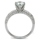 TS521 - Rhodium 925 Sterling Silver Ring with AAA Grade CZ in Clear - Alamode - Flyclothing LLC