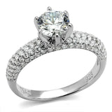 TS521 - Rhodium 925 Sterling Silver Ring with AAA Grade CZ in Clear - Alamode - Flyclothing LLC