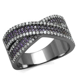 TS522 - Ruthenium 925 Sterling Silver Ring with AAA Grade CZ in Amethyst - Alamode - Flyclothing LLC