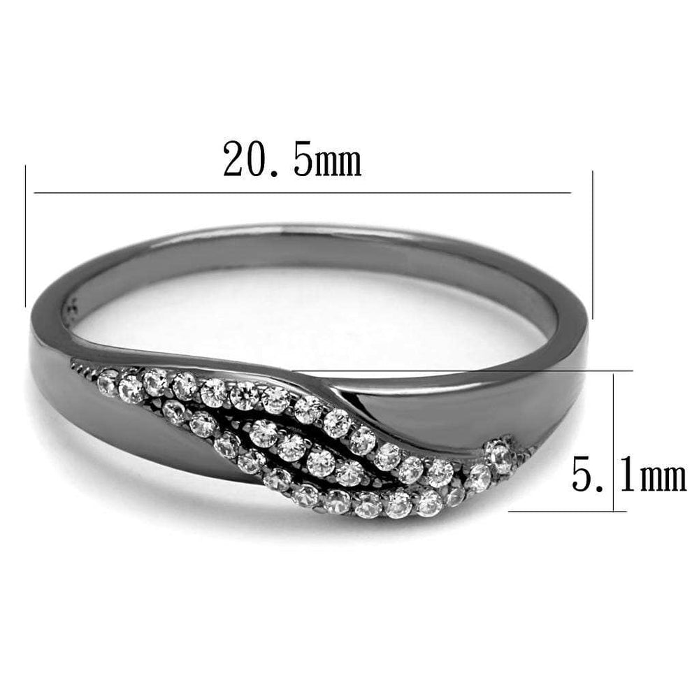 TS524 - Ruthenium 925 Sterling Silver Ring with AAA Grade CZ in Clear - Alamode - Flyclothing LLC