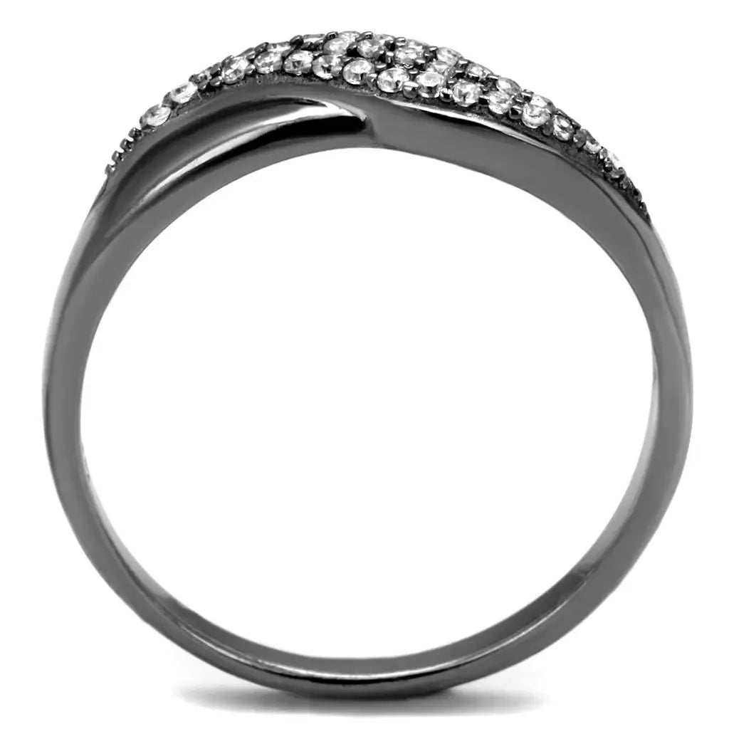 TS524 - Ruthenium 925 Sterling Silver Ring with AAA Grade CZ in Clear - Alamode - Flyclothing LLC