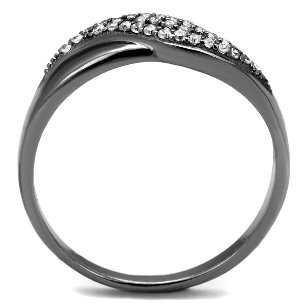 TS524 - Ruthenium 925 Sterling Silver Ring with AAA Grade CZ in Clear - Alamode - Flyclothing LLC