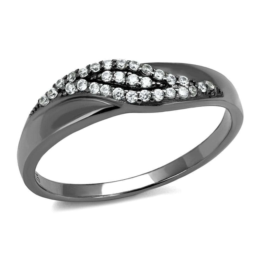 TS524 - Ruthenium 925 Sterling Silver Ring with AAA Grade CZ in Clear - Alamode - Flyclothing LLC