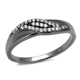TS524 - Ruthenium 925 Sterling Silver Ring with AAA Grade CZ in Clear - Alamode - Flyclothing LLC