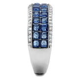 TS526 - Rhodium 925 Sterling Silver Ring with Synthetic Synthetic Glass in Montana - Alamode - Flyclothing LLC