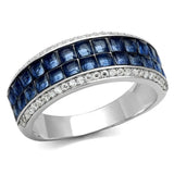 TS526 - Rhodium 925 Sterling Silver Ring with Synthetic Synthetic Glass in Montana - Alamode - Flyclothing LLC