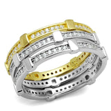 TS527 - Gold+Rhodium 925 Sterling Silver Ring with AAA Grade CZ in Clear - Alamode - Flyclothing LLC