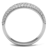 TS535 - Rhodium 925 Sterling Silver Ring with AAA Grade CZ  in Clear - Alamode