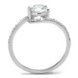 TS536 - Rhodium 925 Sterling Silver Ring with AAA Grade CZ in Clear - Alamode - Flyclothing LLC
