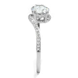 TS536 - Rhodium 925 Sterling Silver Ring with AAA Grade CZ in Clear - Alamode - Flyclothing LLC