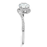 TS536 - Rhodium 925 Sterling Silver Ring with AAA Grade CZ  in Clear