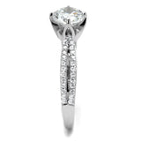 TS537 - Rhodium 925 Sterling Silver Ring with AAA Grade CZ in Clear - Alamode - Flyclothing LLC