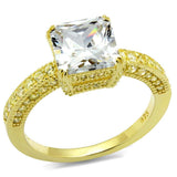 TS539 - Gold 925 Sterling Silver Ring with AAA Grade CZ in Clear - Alamode - Flyclothing LLC