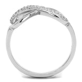 TS541 - Rhodium 925 Sterling Silver Ring with AAA Grade CZ  in Clear - Alamode