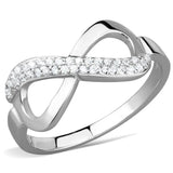 TS541 - Rhodium 925 Sterling Silver Ring with AAA Grade CZ in Clear - Alamode - Flyclothing LLC