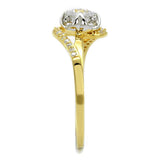 TS542 - Gold+Rhodium 925 Sterling Silver Ring with AAA Grade CZ  in Clear - Alamode