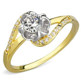 TS542 - Gold+Rhodium 925 Sterling Silver Ring with AAA Grade CZ in Clear - Alamode - Flyclothing LLC