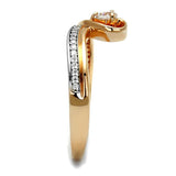 TS544 - Rose Gold + Rhodium 925 Sterling Silver Ring with AAA Grade CZ  in Clear - Alamode
