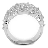 TS546 - Rhodium 925 Sterling Silver Ring with AAA Grade CZ  in Clear