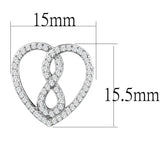 TS549 - Rhodium 925 Sterling Silver Earrings with AAA Grade CZ in Clear - Alamode - Flyclothing LLC