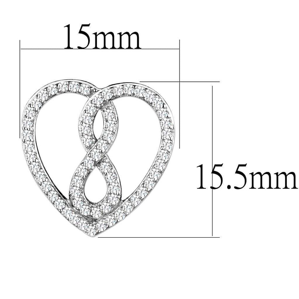 TS549 - Rhodium 925 Sterling Silver Earrings with AAA Grade CZ in Clear - Alamode - Flyclothing LLC