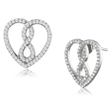 TS549 - Rhodium 925 Sterling Silver Earrings with AAA Grade CZ  in Clear - Alamode