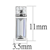 TS550 - Rhodium 925 Sterling Silver Earrings with AAA Grade CZ in Clear - Alamode - Flyclothing LLC