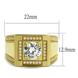 TS552 - Gold 925 Sterling Silver Ring with AAA Grade CZ  in Clear - Alamode