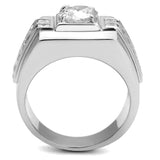 TS553 - Rhodium 925 Sterling Silver Ring with AAA Grade CZ  in Clear - Alamode