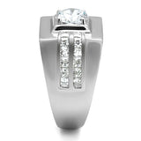 TS553 - Rhodium 925 Sterling Silver Ring with AAA Grade CZ  in Clear - Alamode