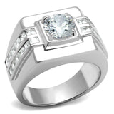 TS553 - Rhodium 925 Sterling Silver Ring with AAA Grade CZ in Clear - Alamode - Flyclothing LLC