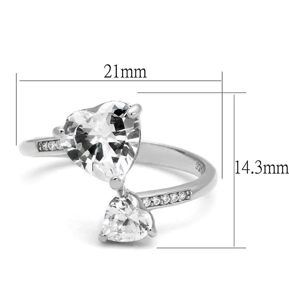 TS556 - Rhodium 925 Sterling Silver Ring with AAA Grade CZ in Clear - Alamode - Flyclothing LLC