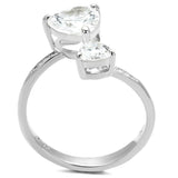 TS556 - Rhodium 925 Sterling Silver Ring with AAA Grade CZ  in Clear - Alamode