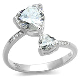 TS556 - Rhodium 925 Sterling Silver Ring with AAA Grade CZ in Clear - Alamode - Flyclothing LLC