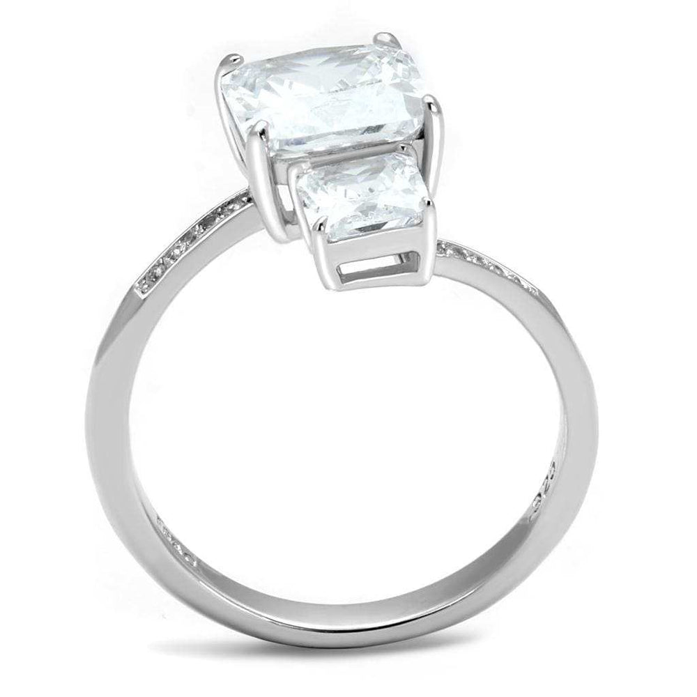 TS557 - Rhodium 925 Sterling Silver Ring with AAA Grade CZ in Clear - Alamode - Flyclothing LLC