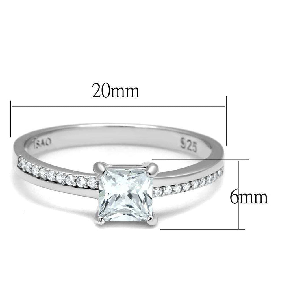 TS558 - Rhodium 925 Sterling Silver Ring with AAA Grade CZ in Clear - Alamode - Flyclothing LLC