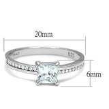 TS558 - Rhodium 925 Sterling Silver Ring with AAA Grade CZ  in Clear