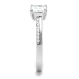 TS558 - Rhodium 925 Sterling Silver Ring with AAA Grade CZ in Clear - Alamode - Flyclothing LLC