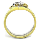 TS565 - Gold+Rhodium 925 Sterling Silver Ring with AAA Grade CZ in Clear - Alamode - Flyclothing LLC