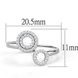 TS567 - Rhodium 925 Sterling Silver Ring with AAA Grade CZ in Clear - Alamode - Flyclothing LLC