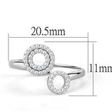 TS567 - Rhodium 925 Sterling Silver Ring with AAA Grade CZ  in Clear - Alamode