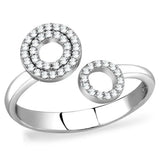 TS567 - Rhodium 925 Sterling Silver Ring with AAA Grade CZ in Clear - Alamode - Flyclothing LLC