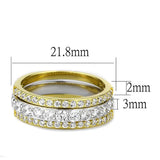 TS568 - Gold+Rhodium 925 Sterling Silver Ring with AAA Grade CZ in Clear - Alamode - Flyclothing LLC