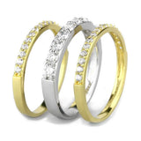 TS568 - Gold+Rhodium 925 Sterling Silver Ring with AAA Grade CZ in Clear - Alamode - Flyclothing LLC