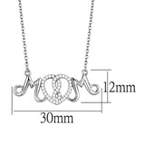 TS571 - Rhodium 925 Sterling Silver Necklace with AAA Grade CZ  in Clear - Alamode