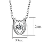 TS572 - Rhodium 925 Sterling Silver Necklace with AAA Grade CZ in Clear - Alamode - Flyclothing LLC