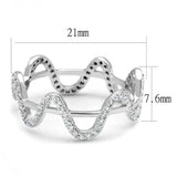TS576 - Rhodium 925 Sterling Silver Ring with AAA Grade CZ in Clear - Alamode - Flyclothing LLC