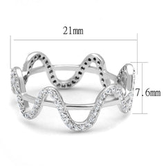 TS576 - Rhodium 925 Sterling Silver Ring with AAA Grade CZ  in Clear