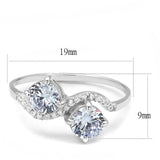 TS577 - Rhodium 925 Sterling Silver Ring with AAA Grade CZ in Light Amethyst - Alamode - Flyclothing LLC
